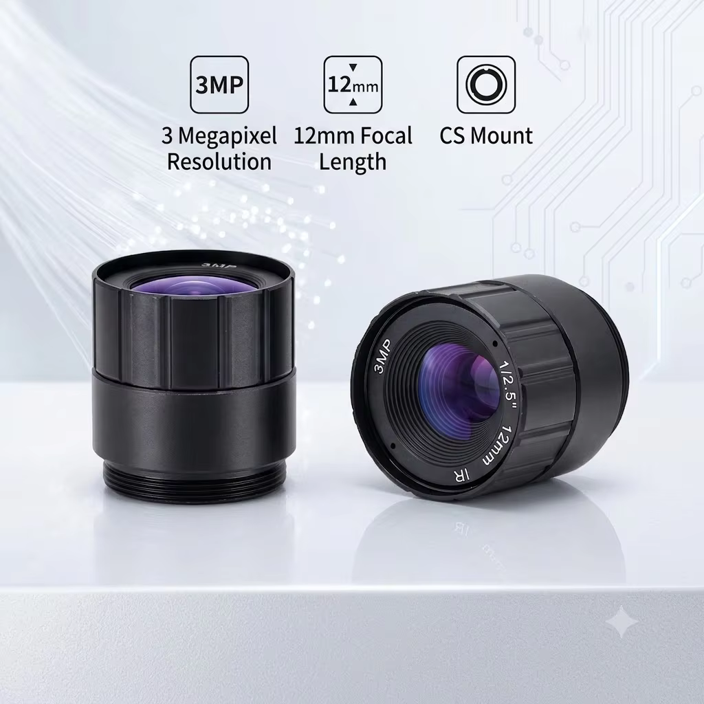 5MP CS Mount Fixed Focal CCTV Lens with IR Filter Options