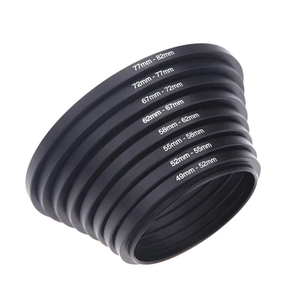 Metal Step Up Rings Lens Adapter Filter Set Aluminum