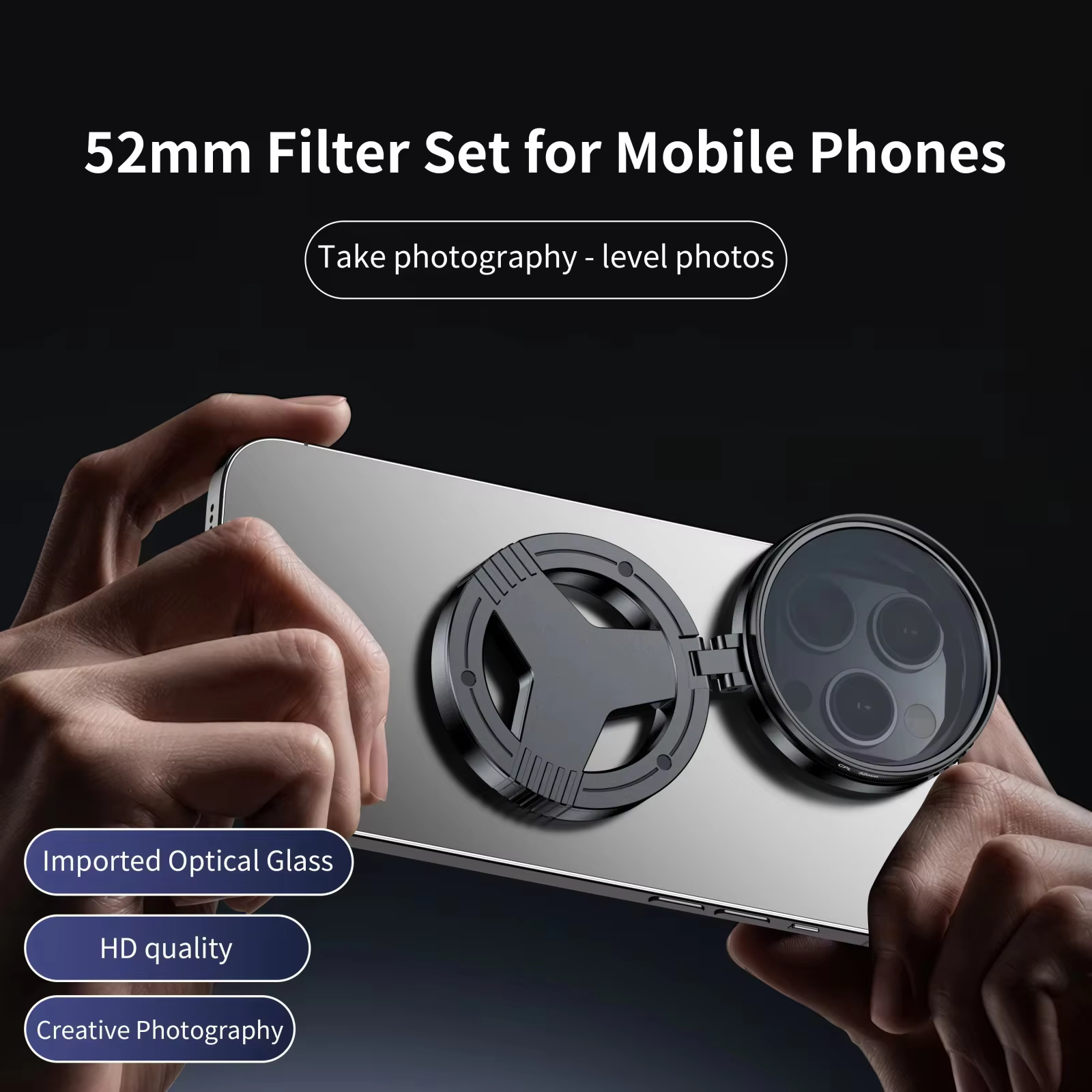 52mm Magnetic CPL Polarizer and Star Filter Kit for Smartphones