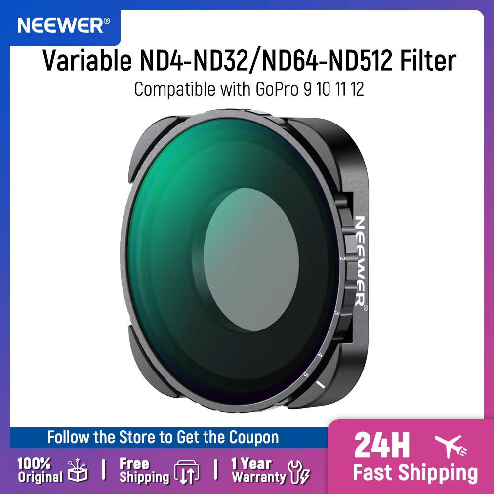 NEEWER Variable ND4-ND32 Filter for GoPro 9-13