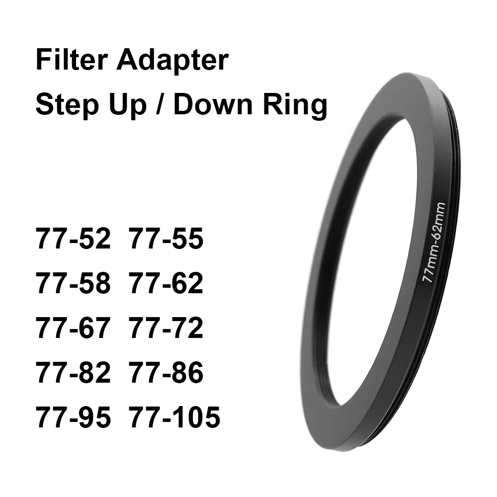 Lens Filter Adapter Ring Step Up/Down for 77mm Lens