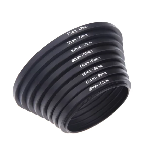Universal Aluminum Step Up Rings Lens Adapter Filter Set