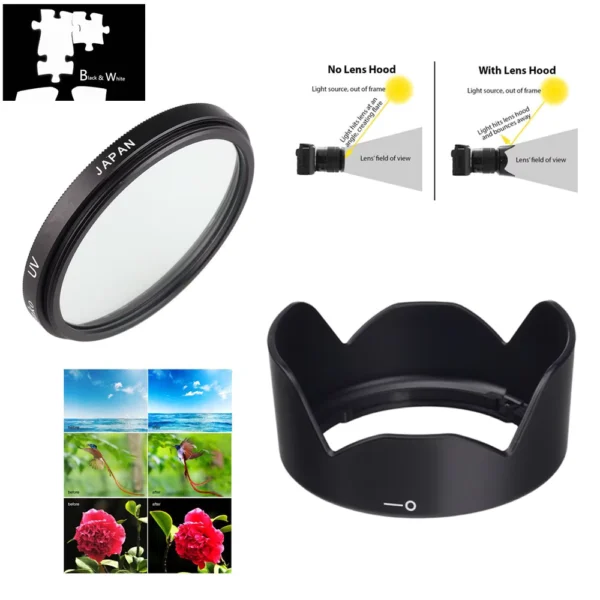 49mm UV Filter and EW-53 Lens Hood for Canon EOS M Series