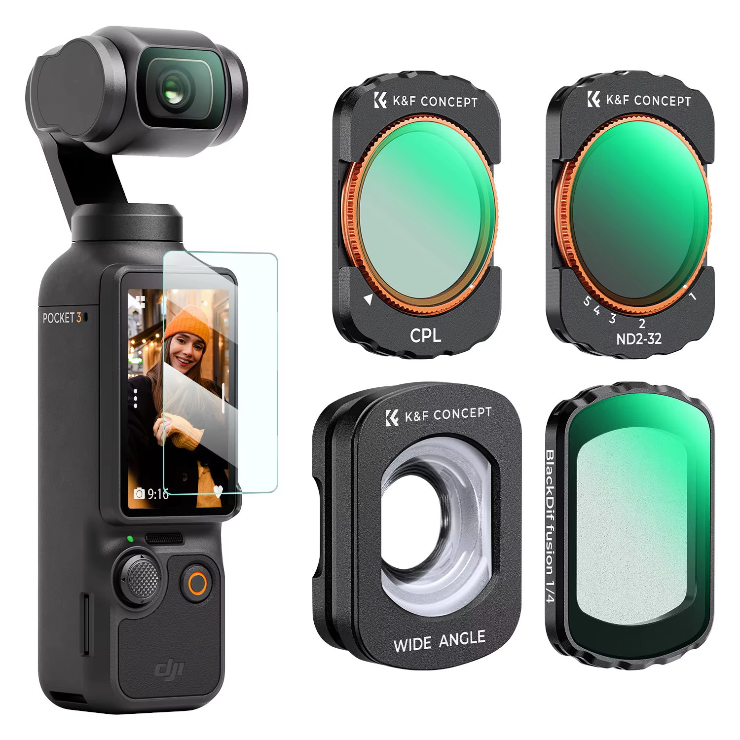 K&F Concept 3-Pack Filters for DJI Osmo Pocket 3