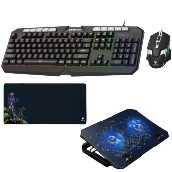 EvoFox Deathray 4-in-1 Wired Gaming Combo Black