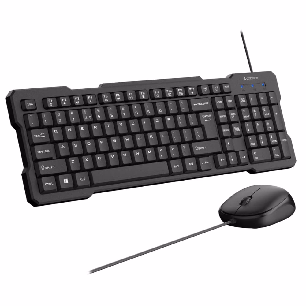 Ambrane KeyFlex Wired Keyboard and Mouse Combo Black