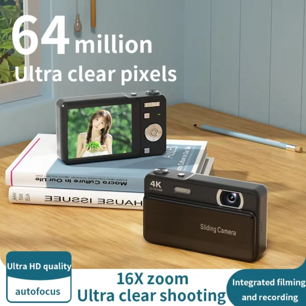 Zoeydam 4K Sliding Digital Camera with CCD Sensor