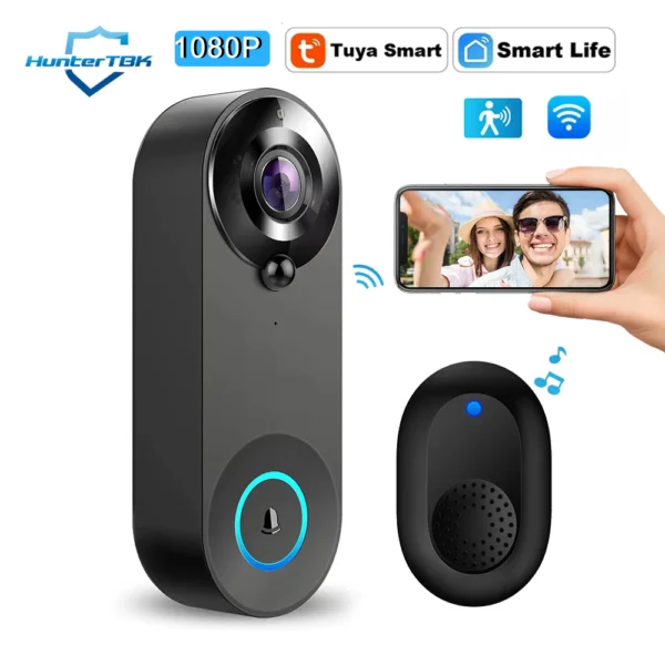 1080P Wireless Smart Video Doorbell with PIR Motion Detect