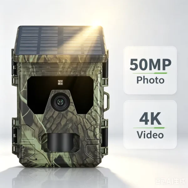 50MP 4K Solar Panel Hunting Trail Camera with Night Vision
