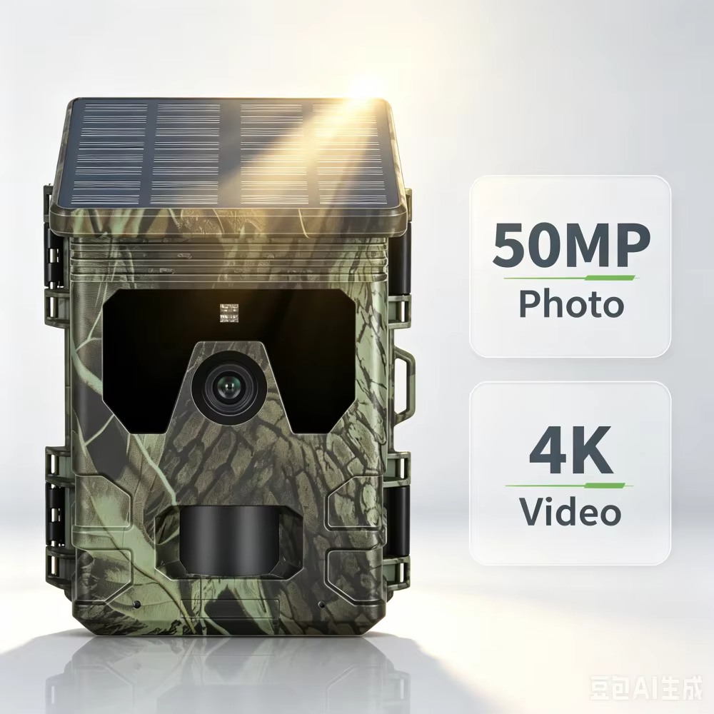 50MP 4K Solar Panel Hunting Trail Camera with Night Vision