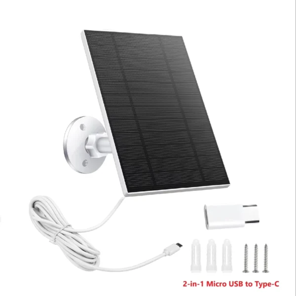 10W 5V Waterproof Solar Charger with Micro USB & Type-C