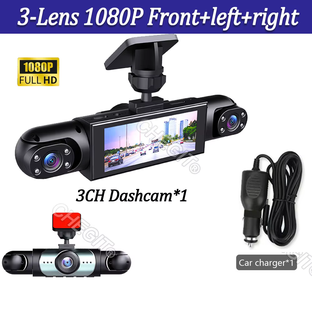 4Lens 360° Car DVR 1080P Dash Cam with Night Vision