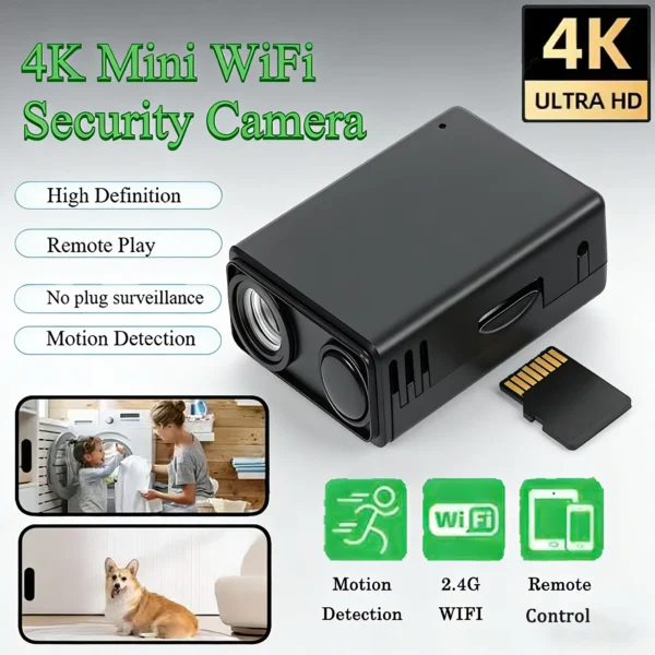 LZQLY 4K WiFi Mini Security Camera for Indoor Use