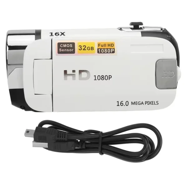 1080P HD 16MP Digital Camera with Rotatable 2.4-Inch Screen
