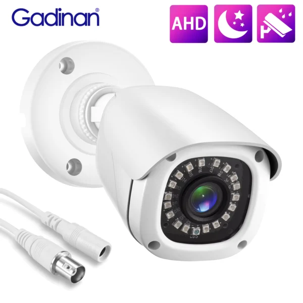 Gadinan 5MP AHD Wired Outdoor Security Bullet Camera