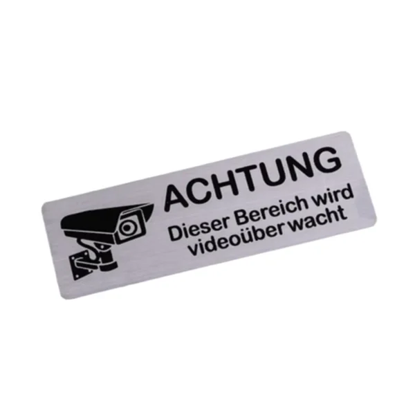 Aluminum Video Surveillance Warning Sign 85x30mm