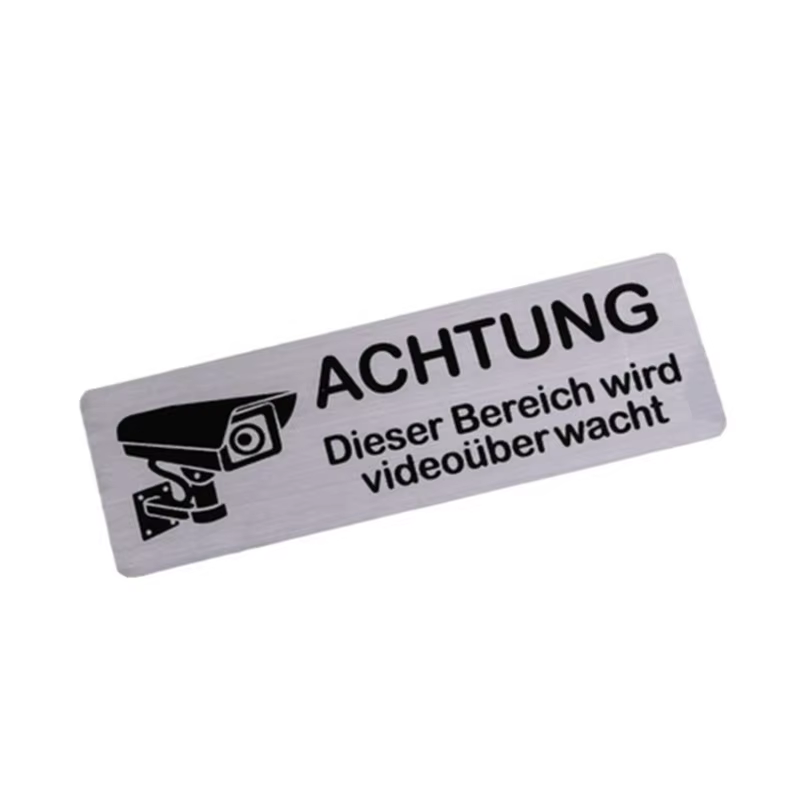 Aluminum Video Surveillance Warning Sign 85x30mm