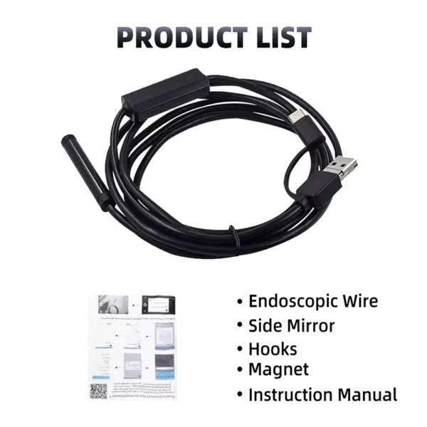 360° Rotation 6mm HD Endoscope Inspection Camera