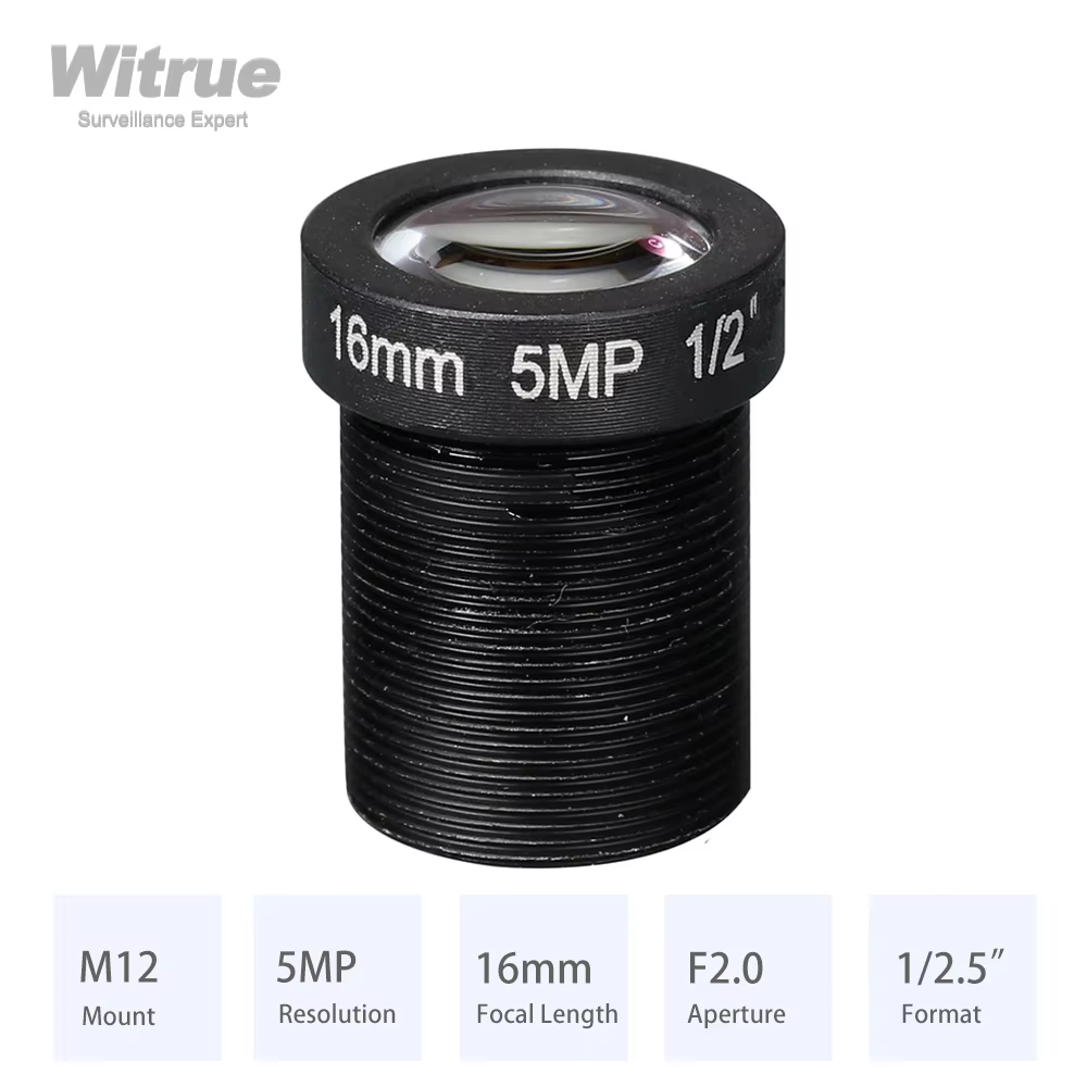 Witrue HD 5MP M12 Mount Manual Lens 8/12/16MM F2.0