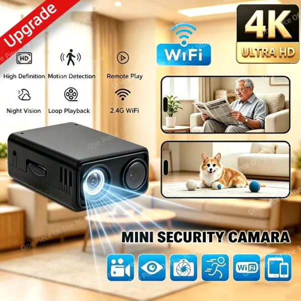 4K WiFi Indoor Security Camera with Backup Battery