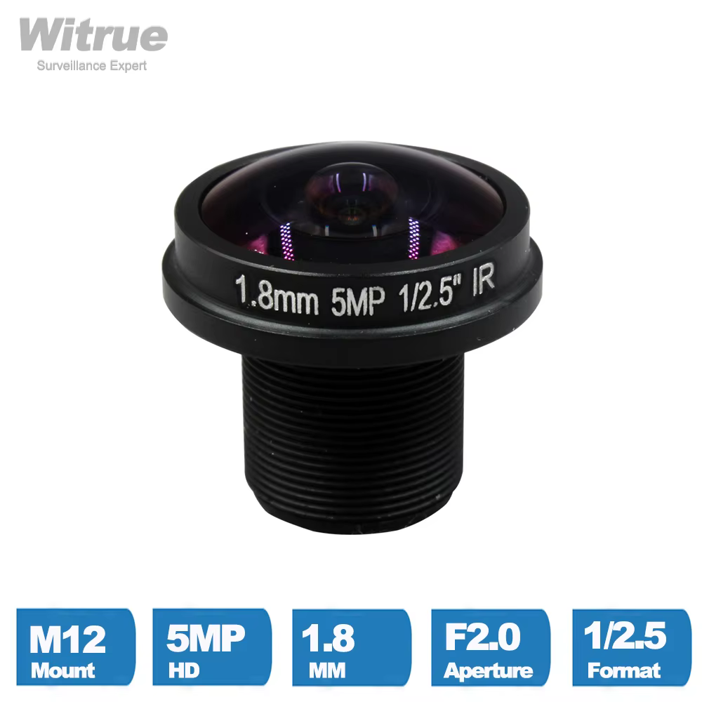 Witrue 5MP 1.8mm Fisheye CCTV Lens M12 Mount