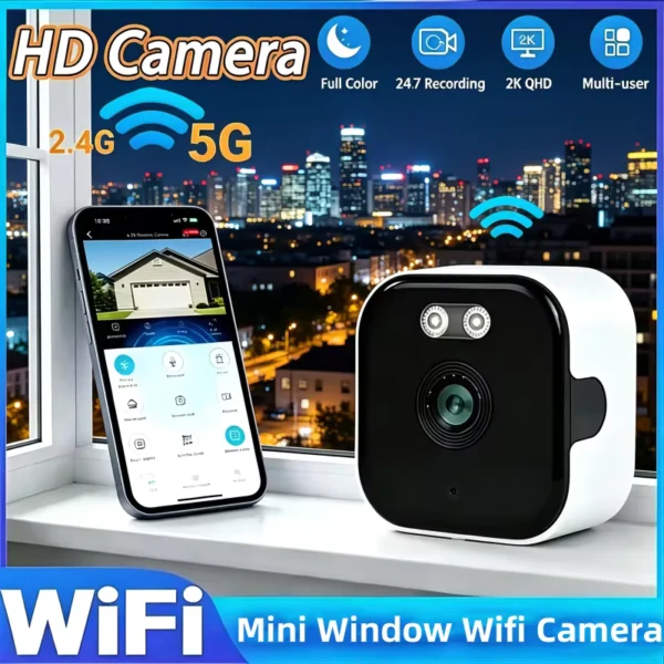 Compact 3MP Mini WiFi Window Camera with Full Color Night Vision