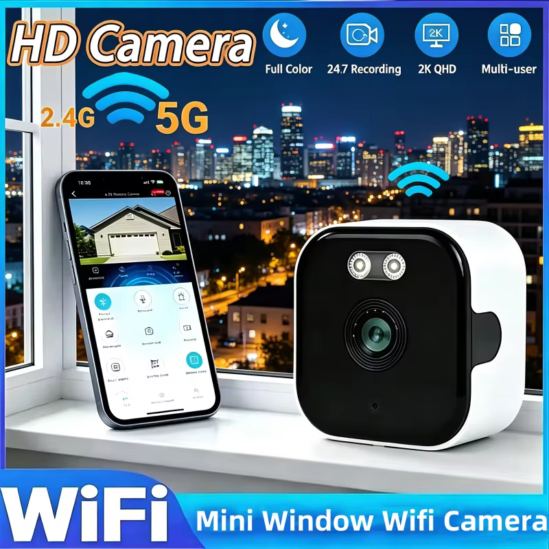 Compact 3MP Mini WiFi Window Camera with Full Color Night Vision
