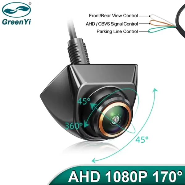 GreenYi 1080P Adjustable Fisheye Lens Car Backup Camera