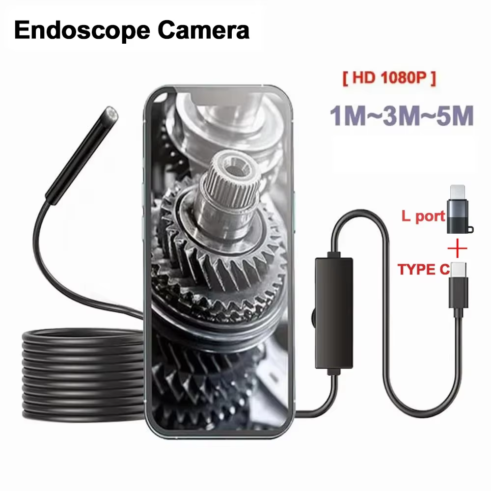 Type-C Endoscope Camera 1080P 2MP with LED Lights 1-10M Cable