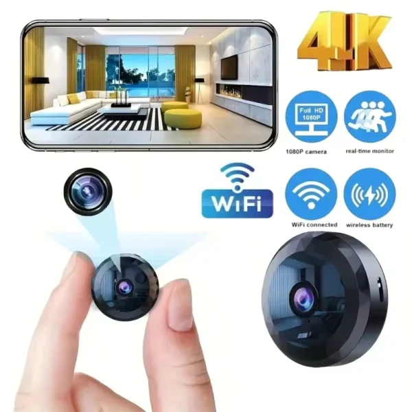 4K Mini WiFi Wireless Security Camera HD Night Vision