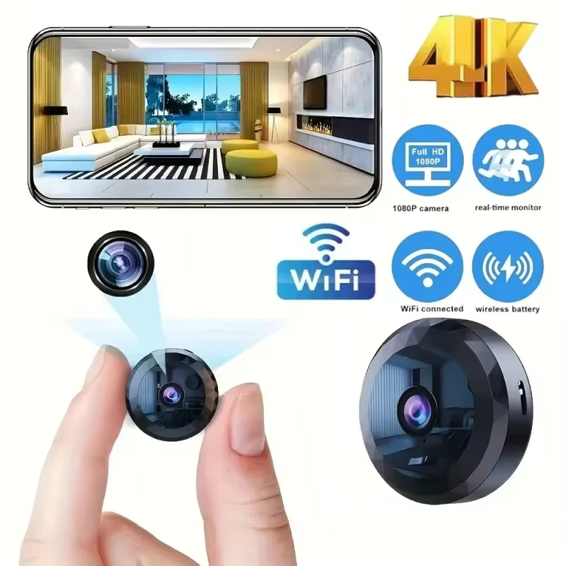 4K Mini WiFi Wireless Security Camera HD Night Vision