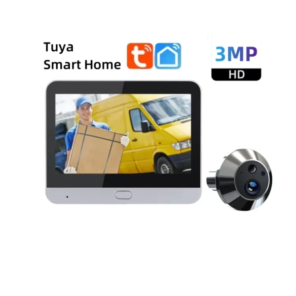 Tuya Smart 3MP WiFi Peephole Video Door Camera