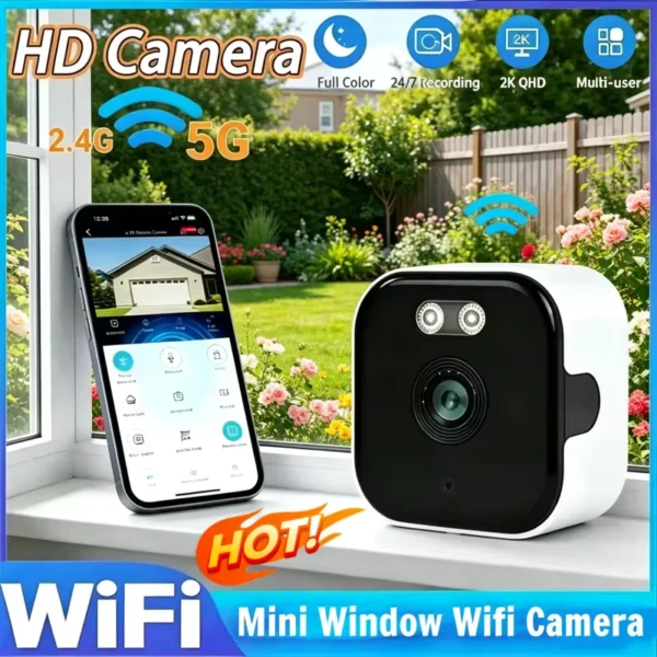 Mini Window Camera with 3MP Full-Color Night Vision