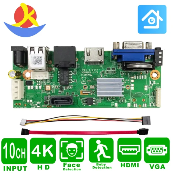 Xmeye 10 Channel 4K NVR Board with Face & Vehicle Detection