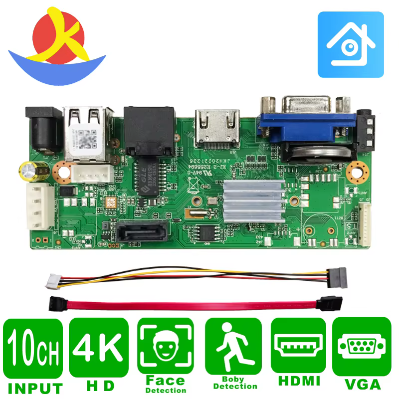 Xmeye 10 Channel 4K NVR Board with Face & Vehicle Detection