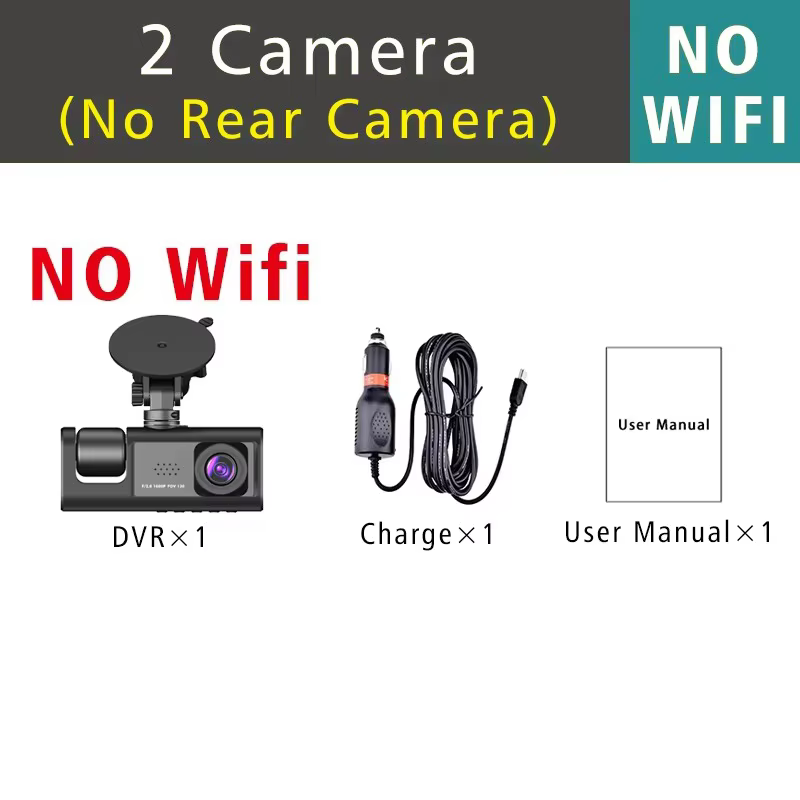 WiFi 3 Channel Car DVR 1080P Three Way Dash Cam
