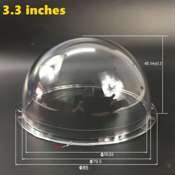 3.3 Inch Clear Acrylic Dome Cover for Hikvision Dahua Cameras