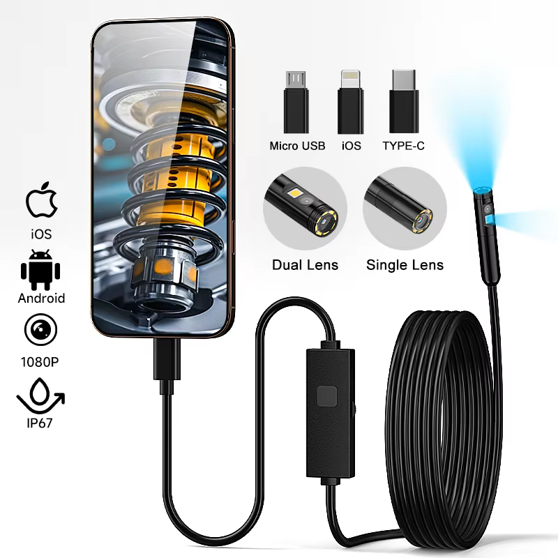 3-in-1 1080P Endoscope for iPhone/Type-C/Android