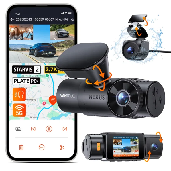 Vantrue N4S 3 Channel DashCam WiFi STARVIS 2 2.7K+1440P