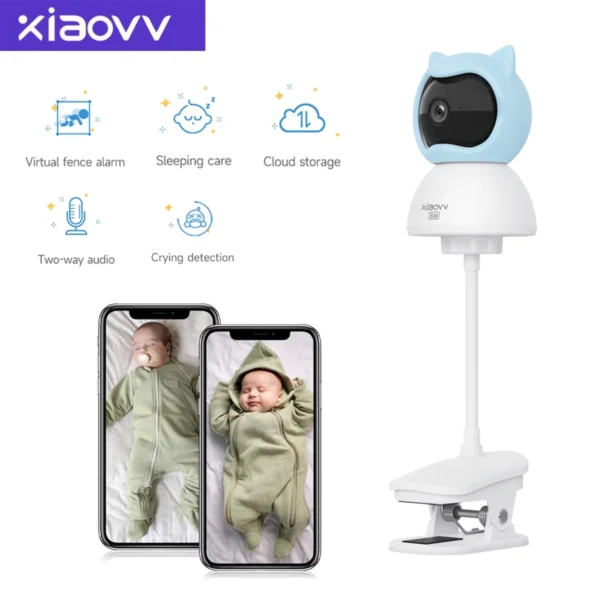 4MP WiFi Xiaovv Indoor Baby Monitor with Two-Way Audio