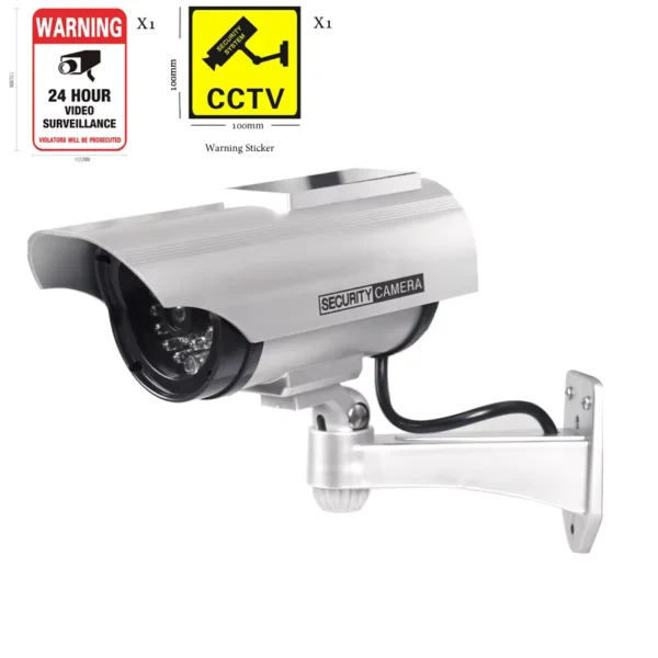 Solar Powered Waterproof Dummy CCTV Camera with Red LED