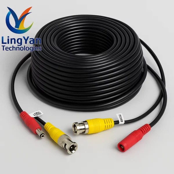 5-50M BNC + DC 2-in-1 CCTV Cable for Security Systems
