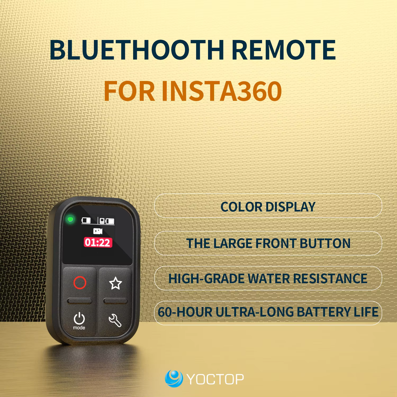 Waterproof Bluetooth Remote for Insta360 Sports Cameras