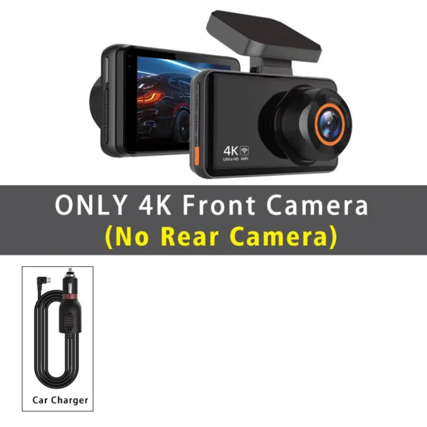 UHD 4K+2.5K Dual Lens Car DVR with WiFi GPS