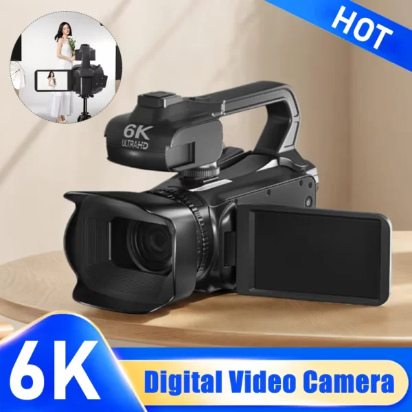 6K 64MP Digital Video Camera with Night Vision and WiFi