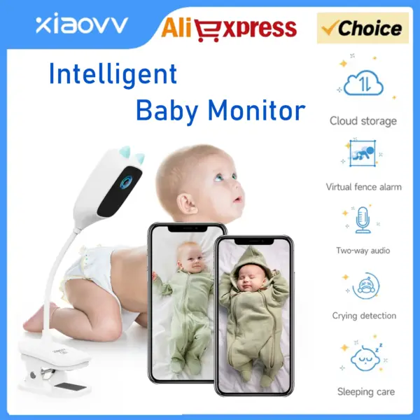 4MP XIAOVV Baby Monitor with Cry Detection & 360° Rotation