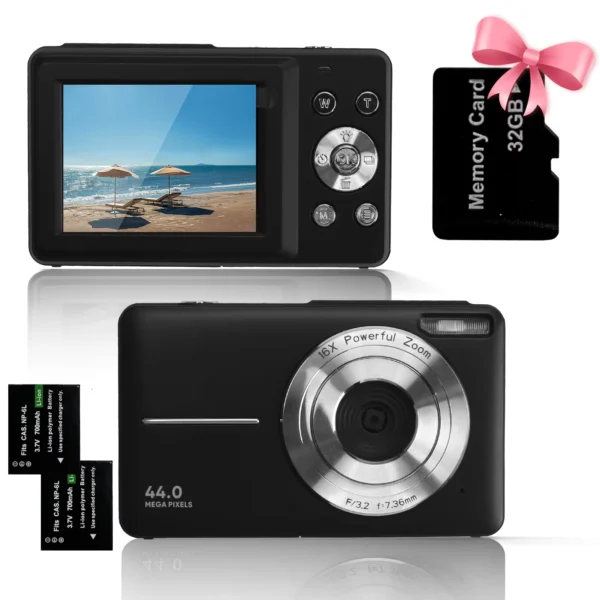 44MP HD 1080P Digital Camera with 16x Zoom for Kids