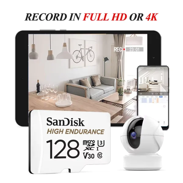 SanDisk High Endurance V30 MicroSDXC Card Up to 512GB