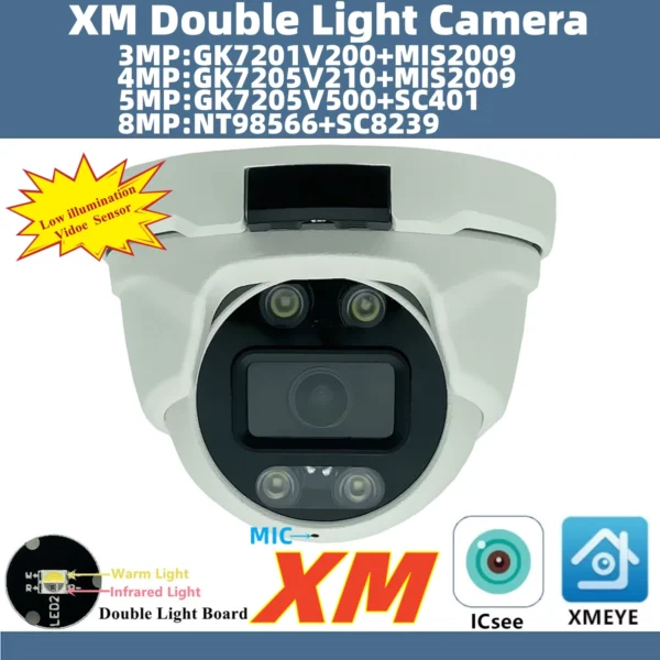 8MP Metal Dome IP Camera with Dual Light & Night Vision