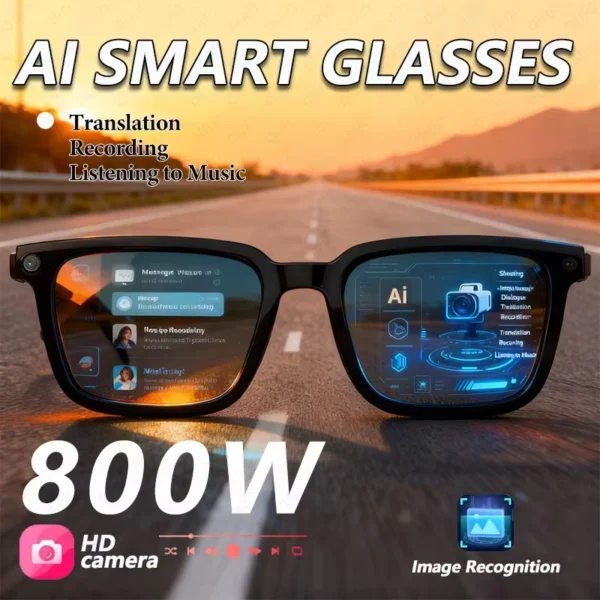 AI Smart Glasses with 8MP Camera 4K Video Translation